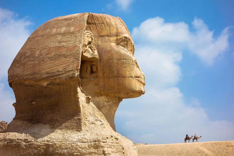 Büyük Sfenks'in yandan görünümü, Giza, Kahire